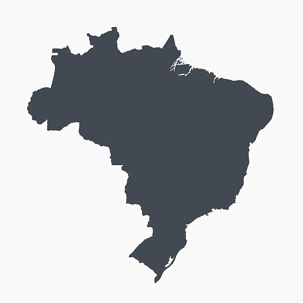 Mapa do Brasil com alcance nacional